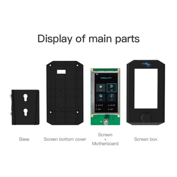Touch Screen Kit, i.e., base, cover, motherboard, screen, box, etc. for Creality 3D Printers