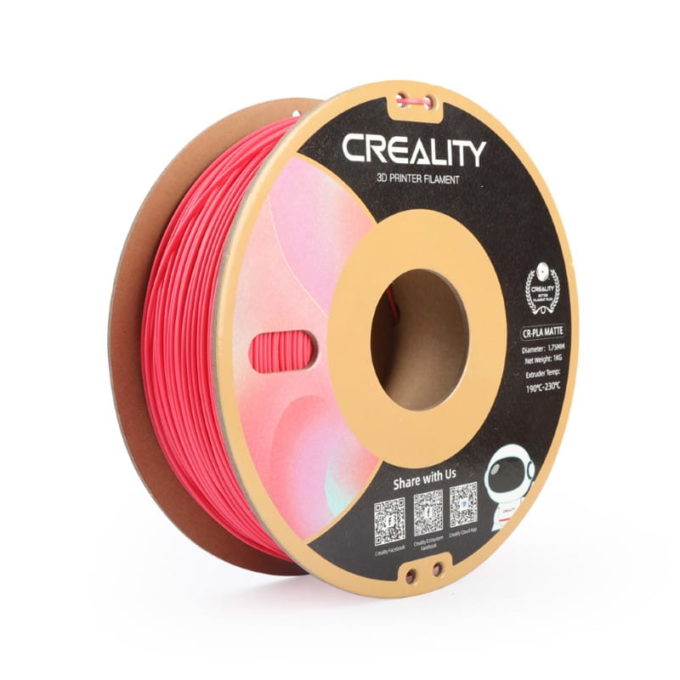 CR PLA Matte 3D Printing Filament by Creality - Strawberry Red Color.