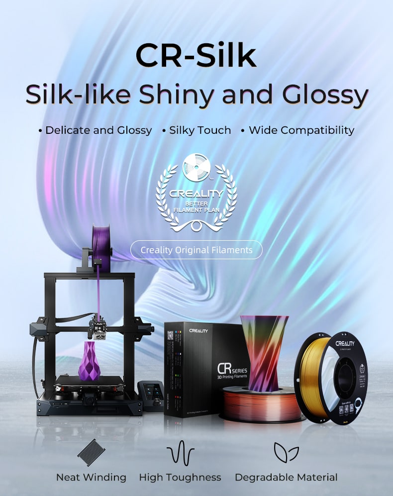 CR-Silk 3D Printing Filament for Glossy and shiny look and feel of your 3D printed objects.