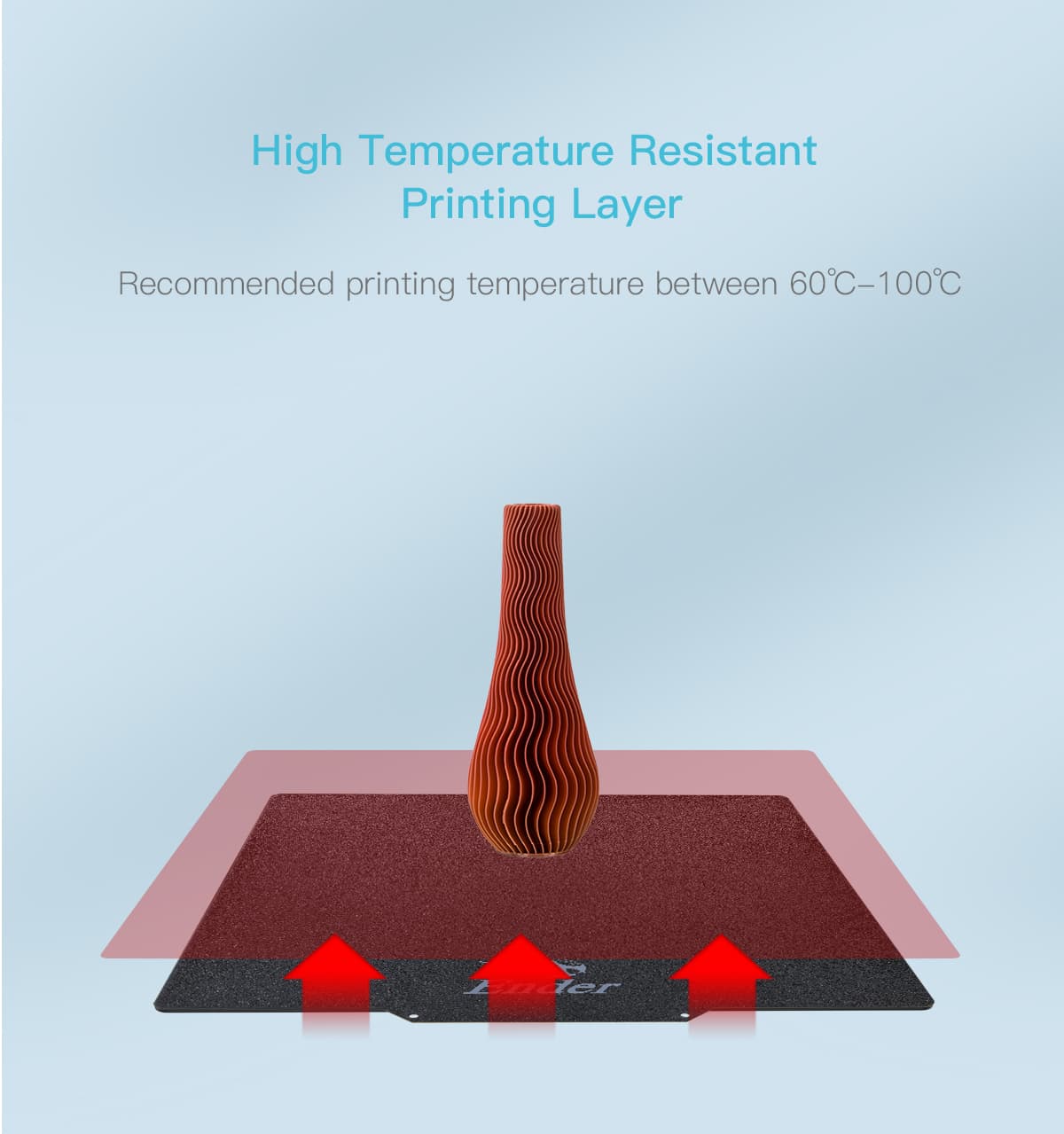 PEI Magnetic Flexible Plate offers very high temperature resistance.