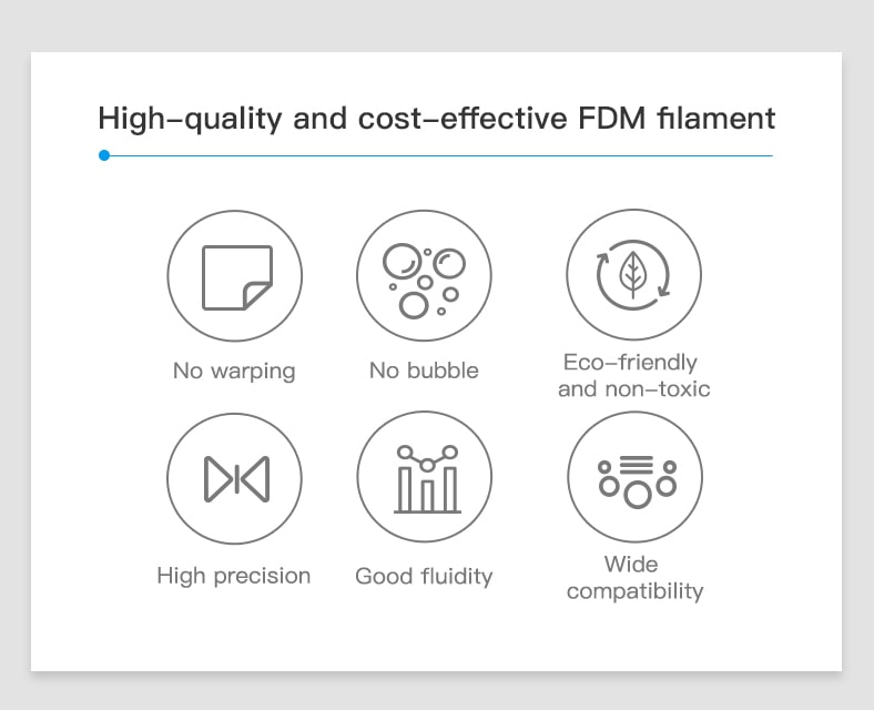 Features of Ender-PLA 3D Printing filament.