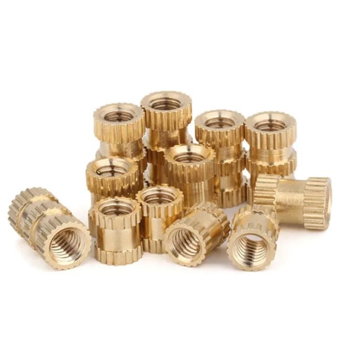 Brass knurled copper nuts with M2, M3, M4, and M5 sizes for 3D printers.