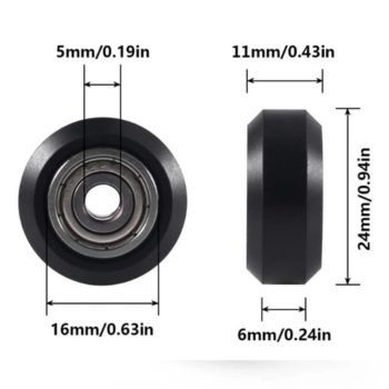 Dimensions of POM Pulley for Creality 3D Printers.