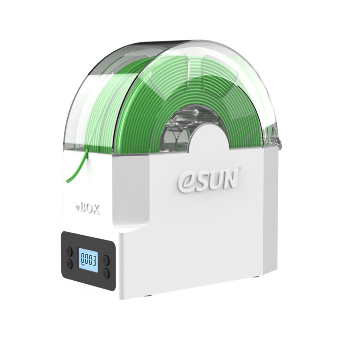 eSun eBOX Lite, a small and portable 3D filament storage container.
