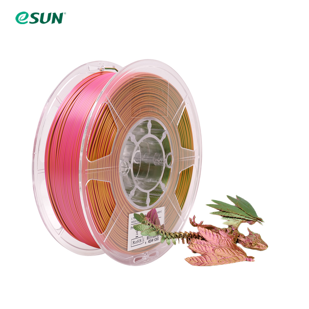 eSUN ePLA-Silk Mystic 1.75mm 3D Printing Filament on Plastic Spool – Iridescent Dual-Tone Silk Finish